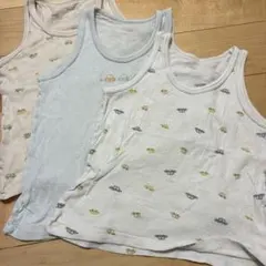 しまむら　メッシュタンク　綿100% 車柄 タンクトップ 3枚セット　100cm