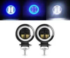 2個 ブルー イカリング付 LEDワークライト 12v/24v デイライト 防水のサムネイル