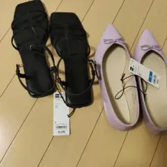 GU ナローストラップ サンダル & ポインテッドバレエシューズ Lサイズのサムネイル