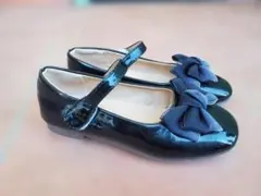 黒 リボン付き フォーマルシューズ