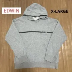 EDWIN ／プルパーカー　フーディ　メンズ　XL グレー 大きいサイズ