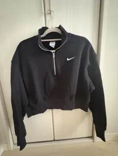 Nike ハーフジップ クロップドスウェット XXL ブラック