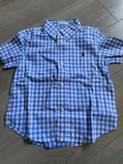 【新品未着用】Ralph Lauren 半袖シャツ 青と白のチェック