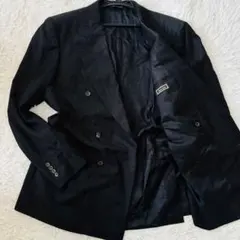 美品✨カナーリ　テーラードジャケット52 7 R ストライプ柄アンコンブラック