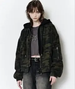 【AFF AIVER】フライトジャケット カーキ 迷彩