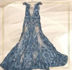 JEAN MACLEAN ✨️美品✨️カラードレス マーメイド ブルー 刺繍