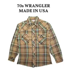 70sWrangler USA製 ウエスタンチェックシャツ Mサイズ ラングラー