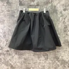 Portcros ポートクロス✨ギャザーフレアスカート ブラック (38)のサムネイル