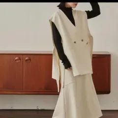 VANNIE U パターンフレアスカート+フラットリボンベストのセットアップ