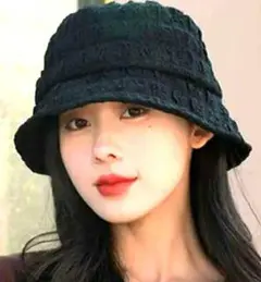 新品✨️バケットハット UVカット 折りたたみ ブラック ソフトワッフル 軽い