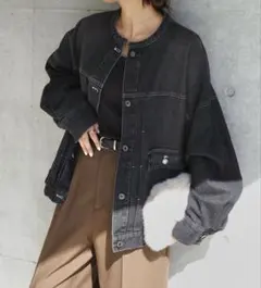 イエナ カラーチノリメイクルーズブルゾン グレー 38 デニムジャケット