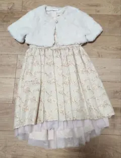 H&Mフォーマルドレス、ファーボレロのセット１３０センチ