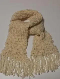 スラブヤーン♡モコモコ暖かなマフラー　アイボリー　新品