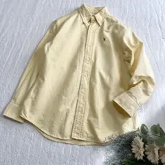《ラルフローレン》長袖 ボタンダウンシャツ 150㎝ イエロー コットン100％