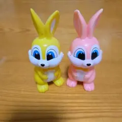 昭和レトロ エスエス製薬ピョンちゃん 黄色のウサギ型 ソフビ