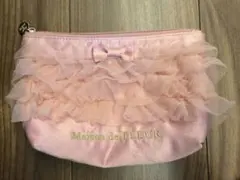 Maison de FLEUR ピンク リボン フリル ポーチ