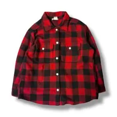 Energie ウールネルシャツ 赤 黒 レッド ブラック 古着