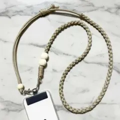 【サンドベージュ】スマホショルダー スマホストラップ パラコード ss11