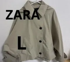 ZARA フード付きショート トレンチコート L