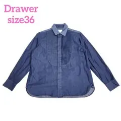 Drawer デニム ピンタック長袖シャツ size36のサムネイル