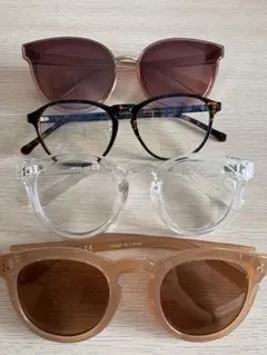 サングラス　伊達眼鏡　4点セット
