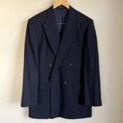 未使用級　Aquascutum ダブルブレスト ストライプ セットアップ スーツ