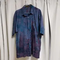 青紫タイダイ 半袖シャツ 柄シャツ New Royal Fashions