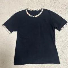 バーバリーブラックレーベル 半袖Tシャツ ネイビー チェック襟 サイズ2