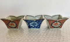 有田焼　鶴窯　古伊万里　金彩　小鉢　3個　和食器 角小鉢