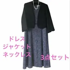 総レースワンピース　ノーカラージャケット　ネックレス　セット