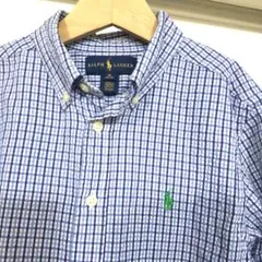 【肌触り良】ポロ ラルフローレン　Yシャツ　サイズ１５０　ブルーチェック　長袖