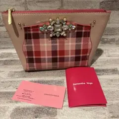 Samanthavega♥︎ チェック柄ビジューモチーフ　ポーチのサムネイル