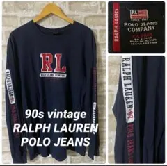 ビンテージ　90s ラルフローレン　メンズXL 長袖Tシャツ　RL ポロジーンズ