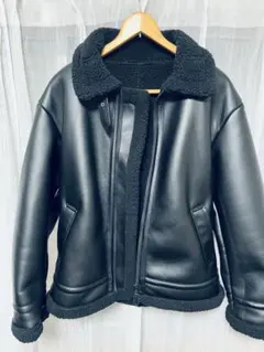 GU フェイクレザーB-3ブルゾン M