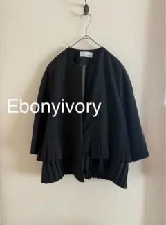 未使用品 エッセンスオブ アナイ バックプリーツジャケット 黒 38