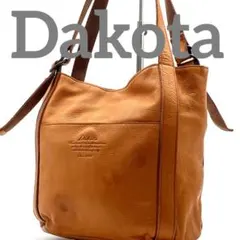 ダコタ ラポール トートバッグ オールレザー シボ革 ロゴ刻印 キャメル