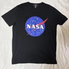NASA ロゴTシャツ ブラック 宇宙 ビッグロゴ 半袖 古着