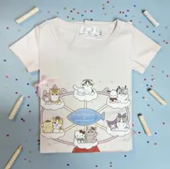モフサンド×サンリオキャラクターズ Tシャツ 雲の観覧車 ペールピンク、Ｌ、新品のサムネイル