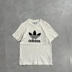 00s old adidas トレフォイルロゴ tシャツ ホワイト 古着 短丈