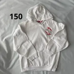 プーマ　PUMA 白　フード付き パーカー　トレーナー　150 裏起毛　ホワイト