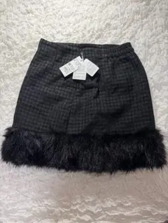 blackファー付きラメスカートINGNI