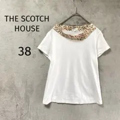 ザスコッチハウス/花柄襟付きカットソー Tシャツ/M/ホワイトのサムネイル