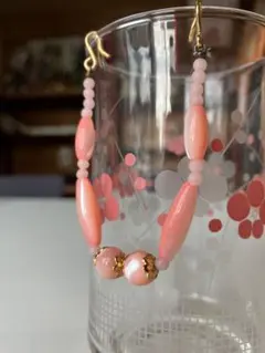 【匿名配送】昭和 レトロ 羽織紐 羽織チェーン アンティークビーズ ピンク