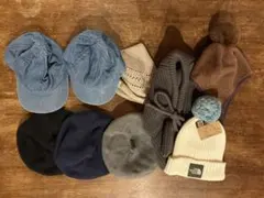ベビー・キッズ帽子9点セット　ベレー帽/キャップ/ニット帽 ノースフェイス