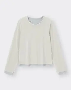 GU シアートップス レイヤード カットソー XL レディース