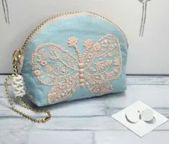 ミナペルホネン✲︎ミニポーチ✲︎シェルポーチ　ハンドメイド　forestwing