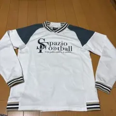 Spazio 長袖シャツ Sサイズ ホワイト/グレー