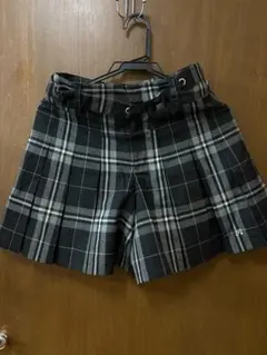 pom ponette junior チェック柄プリーツキュロット L