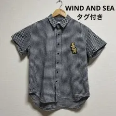 美品　タグ付き　wind and sea ギンガムチェック　半袖シャツ　Mサイズのサムネイル