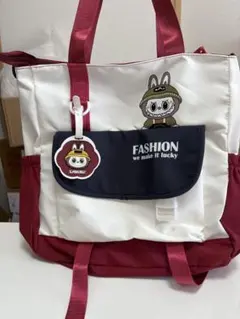 ラブブ キャラクター付きショルダーバッグ 赤白